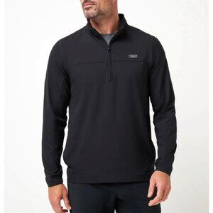 NEW Travis Mathew Men's Size L Black Quarter-Zip Pullover Track Jacket Mock neck